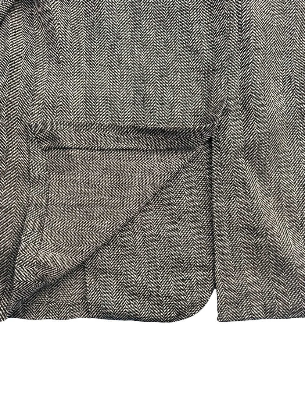 Hickey Freeman 44R Black Gray Sport Coat Blazer Houndstooth USA Made